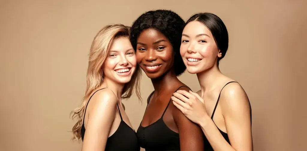 Tres mujeres sonriendo a la cámara